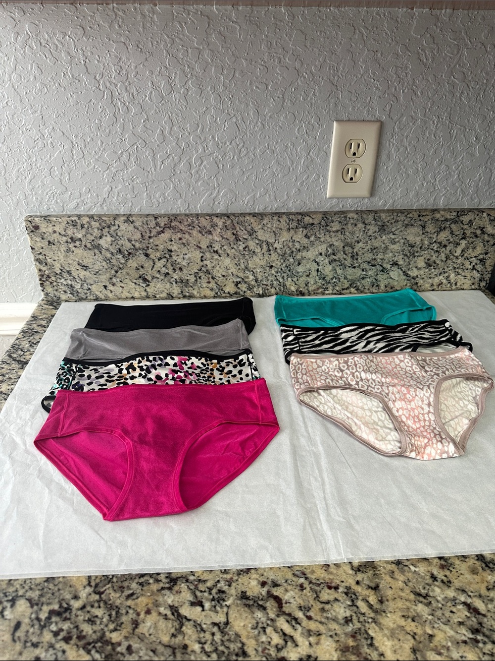Womens Cotton Blend Hipster Panty - Bright Pink and Mixed Prints